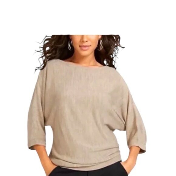 Soho by New York & Company Dolman So Soft Sweater Beige Size XL Minimalist Boho - Picture 1 of 12
